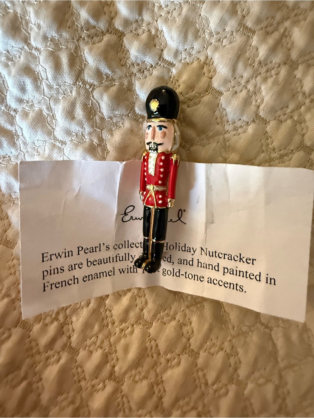 Erwin Pearl Red & Black Nutcracker Soldier Brooch